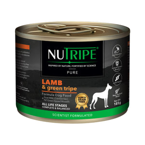 Nutripe Canned Food 185g Nutripe Pure Lamb & Green Tripe Wet Dog Food