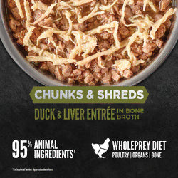 Orijen Canned Food Orijen Cat Duck & Liver, Chunks & Shreds in Bone Broth