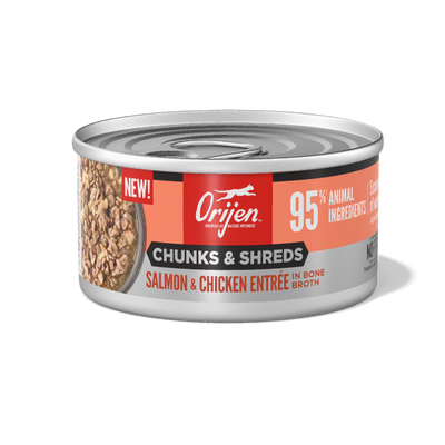 Orijen Canned Food Orijen Cat Salmon & Chicken Entree, Chunks & Shreds in Bone Broth