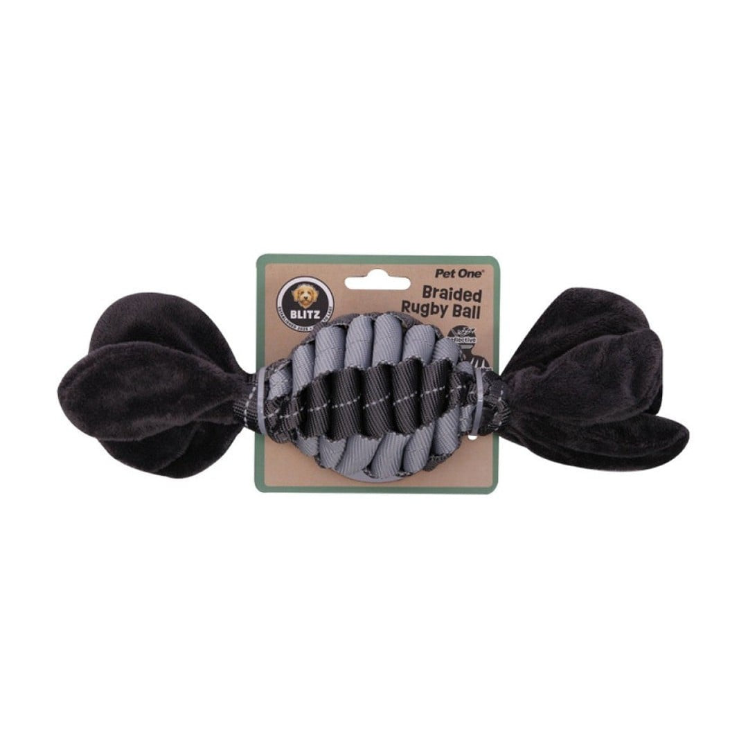 Pet One Toys Blitz Braided Rugby Ball