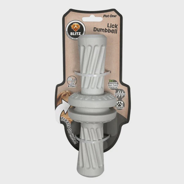 Pet One Toys Blitz Rubber Lick Dumbbell