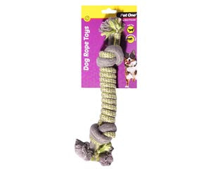 Pet One Toys 2 Knots 31cm Pet One Dog Toy Rope Spiral with Knots