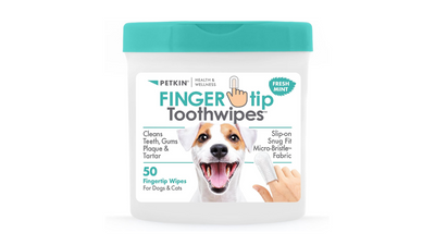 Petkin Grooming Aids Petkin Fingertip Tooth Wipes Mint 50 Pack