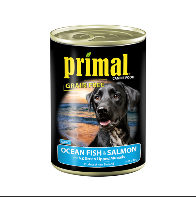 Primal Canned Food Primal Dog Food Ocean Fish, Salmon & Vegetable 390g