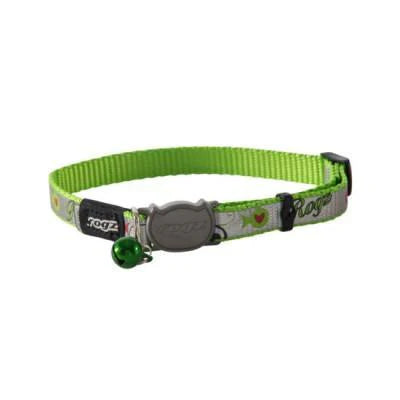 Rogz Collars / Leads XS / Lime Fish Reflectocat Safeloc Cat Collar