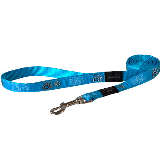 Rogz Collars / Leads Turquoise Paw / Small Rogz Lead Fancy Dress Lead