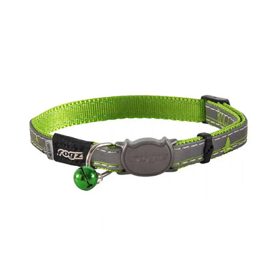 Rogz Collars / Leads Green Swallows / Small Rogz Nightcat Safeloc Reflective Collar