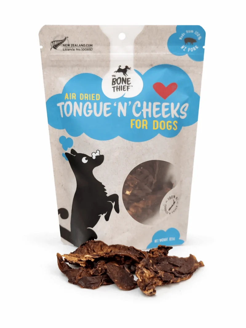 The Bone Thief Treats The Bone Thief Tongue 'N' Cheeks  Air Dried Pork Dog Treats
