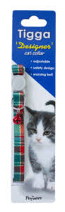 Tigga Collars / Leads Textile Green/Red Tigga Cat Collar