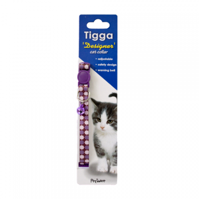 Tigga Collars / Leads Star Purple Tigga Cat Collar