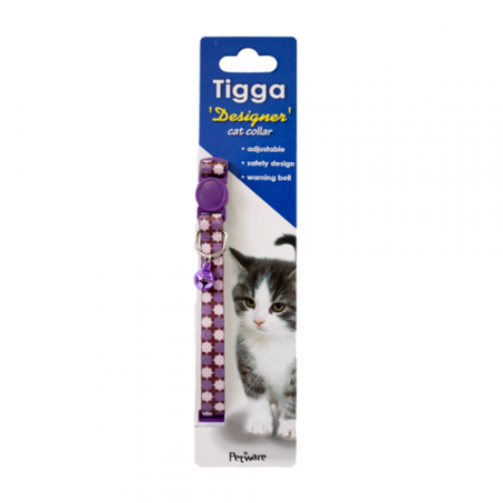 Tigga Collars / Leads Star Purple Tigga Cat Collar