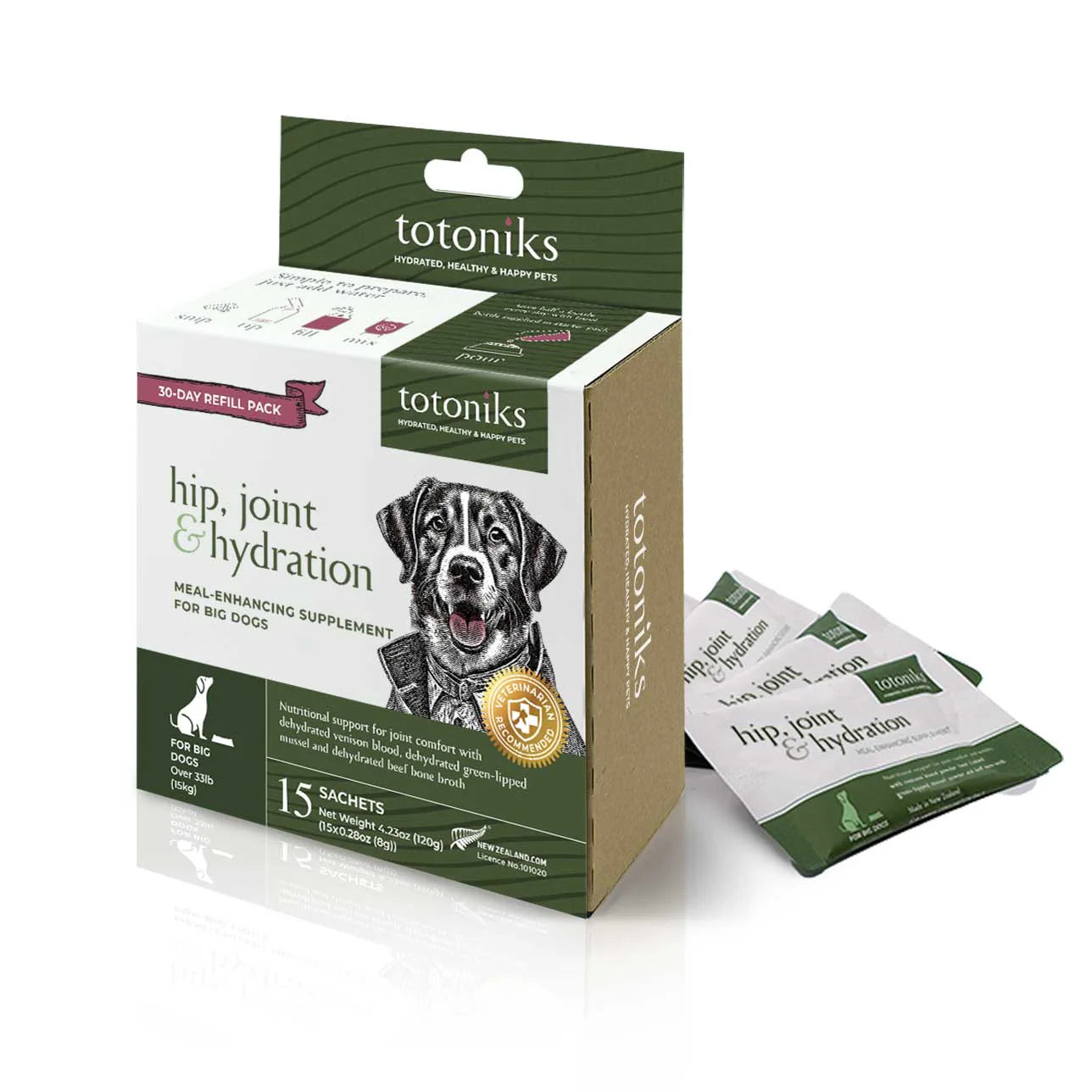 Totoniks Supplements Totoniks Refill Pack Hip & Joint Large Dog 15 Sachets