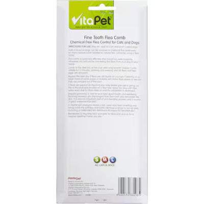 VitaPet Grooming Aids Vitapet Fine Tooth Flea Comb