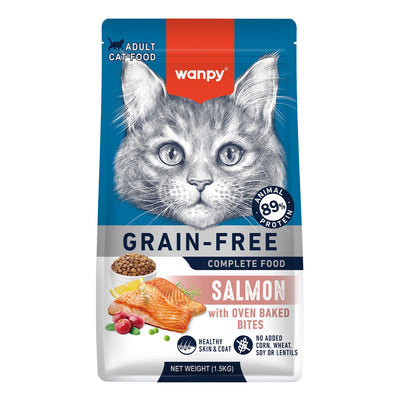 Wanpy Biscuits Wanpy Grain Free Salmon Recipe Cat Dry Food 1.5kg