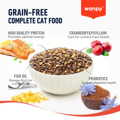 Wanpy Biscuits Wanpy Grain Free Salmon Recipe Cat Dry Food 1.5kg