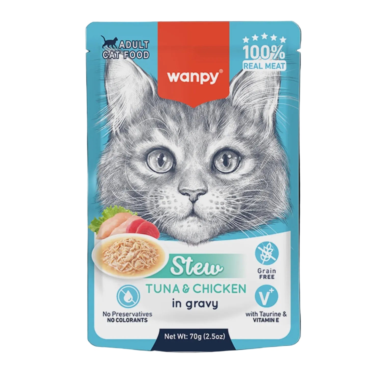 Wanpy Canned Food Wanpy Cat Pouch 70g Tuna & Chicken Stew