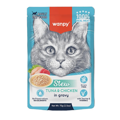 Wanpy Canned Food Wanpy Cat Pouch 70g Tuna & Chicken Stew