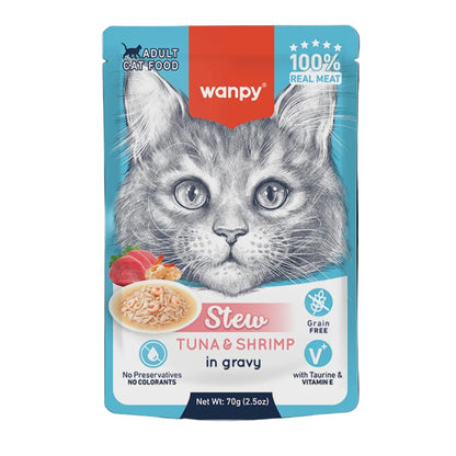 Wanpy Canned Food Wanpy Cat Pouch 70g Tuna & Shrimp Recipe