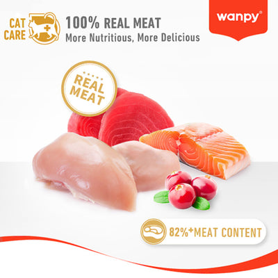 Wanpy Canned Food Wanpy Stew Salmon & Tuna With Gravy Kitten Wet Food Pouch 70g