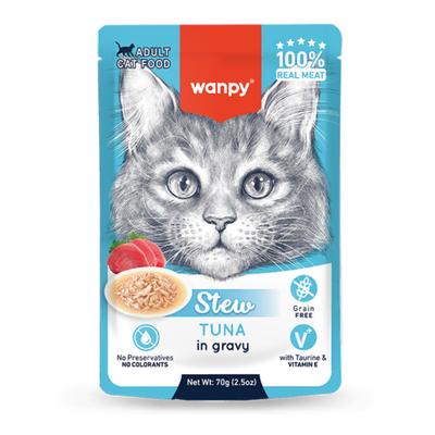 Wanpy Canned Food Wanpy Stew Tuna With Gravy Cat Wet Food Pouch 70g