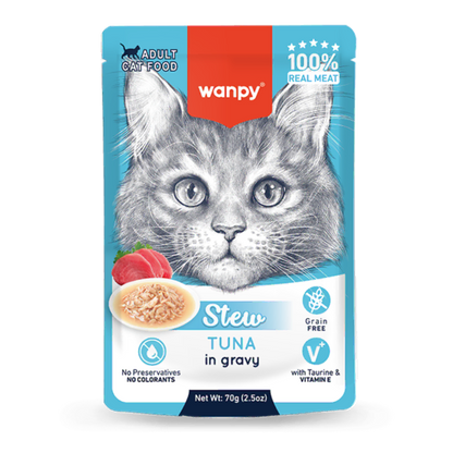 Wanpy Canned Food Wanpy Stew Tuna With Gravy Cat Wet Food Pouch 70g