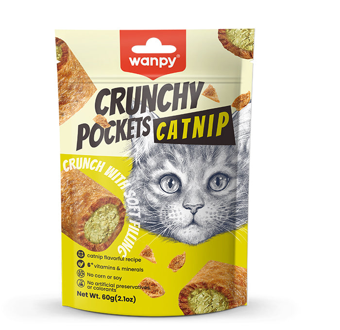 Wanpy Treats Wanpy Catnip Crunchy Pockets Cat Treats 60g