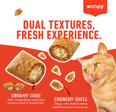 Wanpy Treats Wanpy Salmon Crunchy Pockets Cat Treats 60g