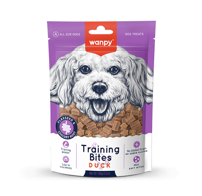 Wanpy Treats Wanpy Training Bites Duck Dog Treats 100g