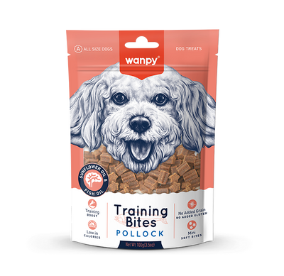 Wanpy Treats Wanpy Training Bites Pollock Dog Treats 100g