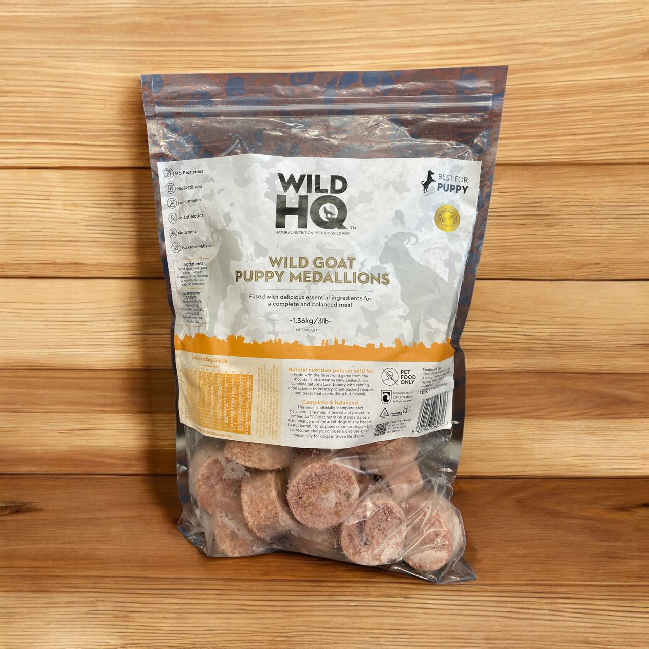 Wild HQ Frozen Food Wild HQ Wild NZ Goat Medallions Puppy 1.36kg