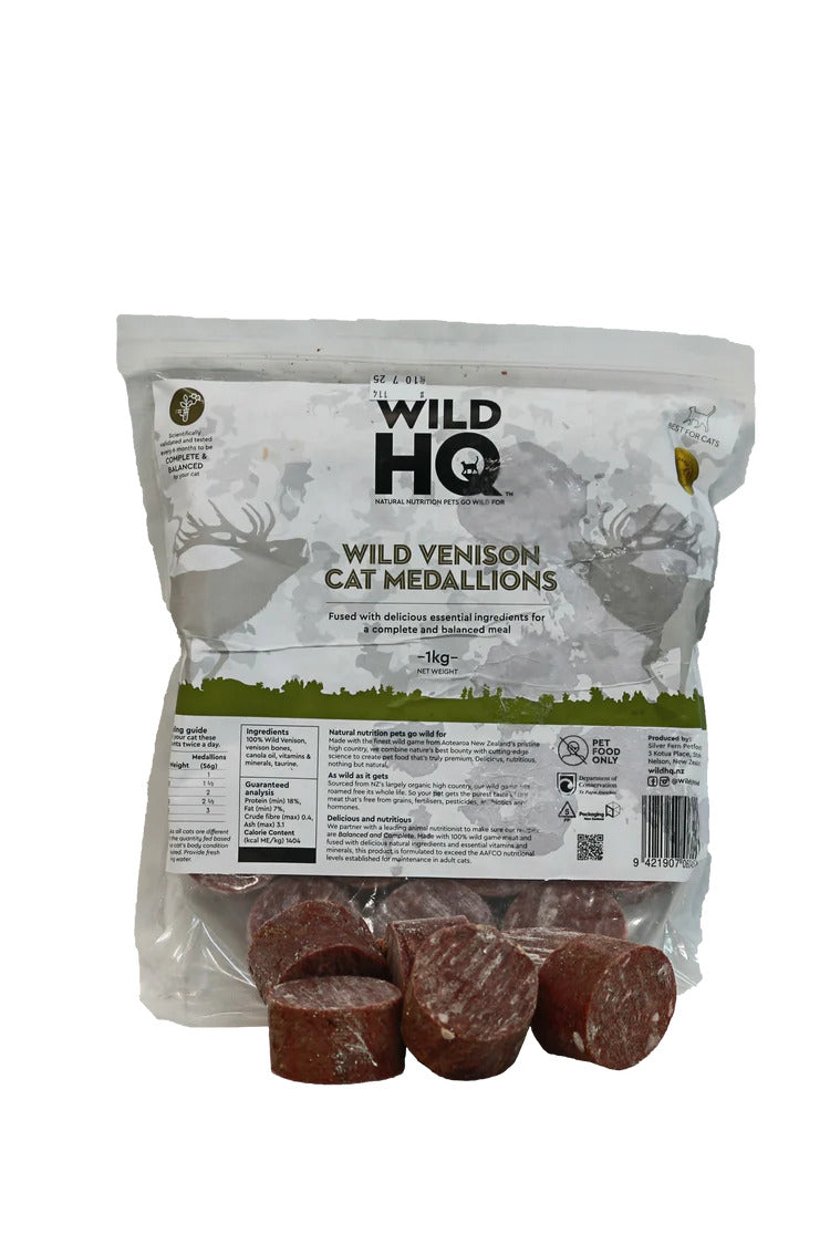 Wild HQ Frozen Food Wild HQ Wild NZ Venison Medallions Cat Foods 1kg