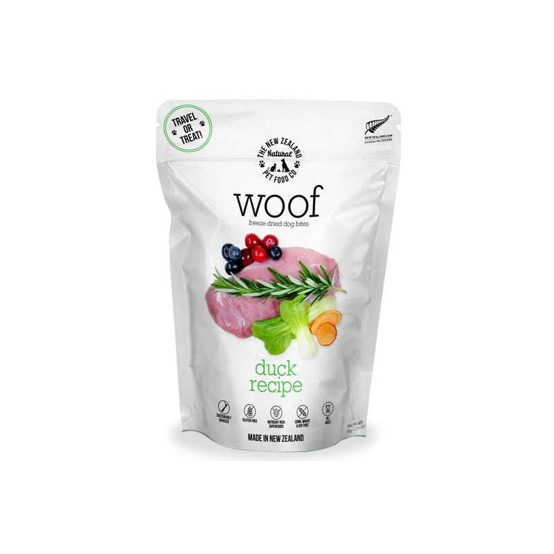 Woof Treats Woof Freeze Dried Dog Bites Duck Recipe 50g