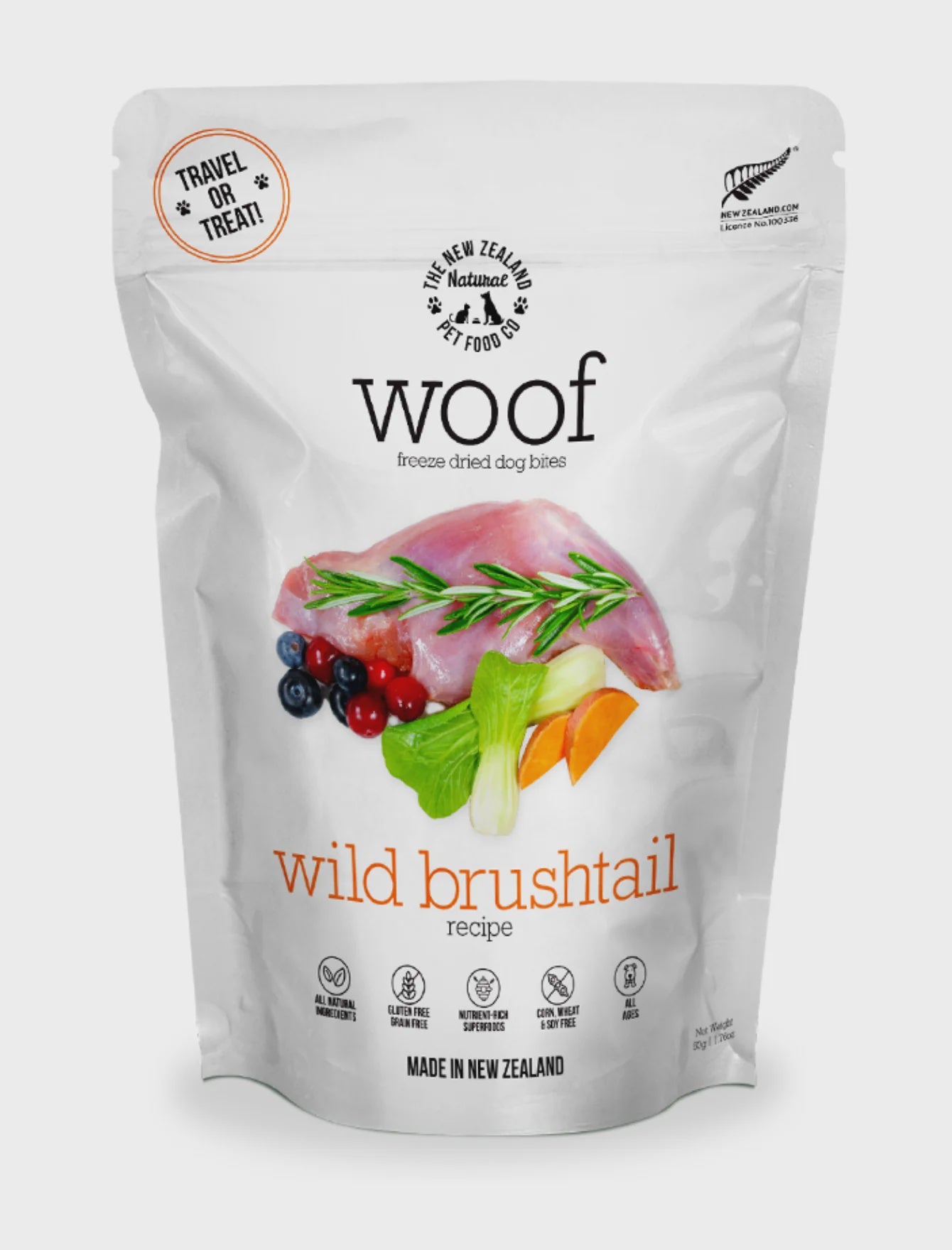 Woof Treats Woof Wild Brushtail Dog Bites 50g