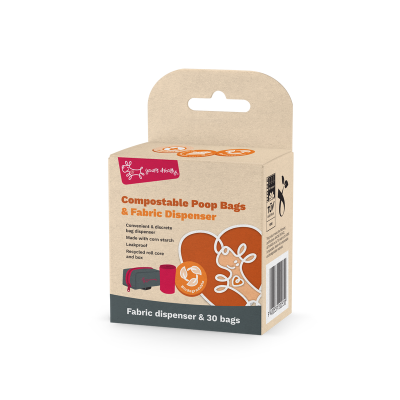 Yours Droolly Toiletries Yours Drooly Compostable Poop Bags with Dispenser