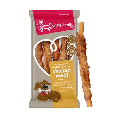 Yours Droolly Treats Yours Droolly Chicken Wrapped Sticks Small 5 Pack