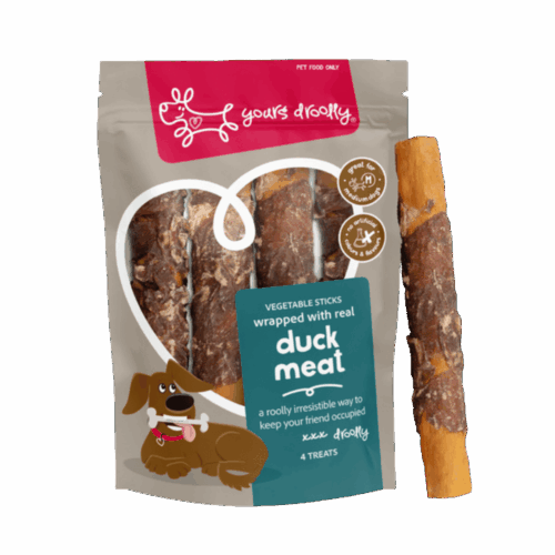 Yours Droolly Treats Yours Droolly Duck Wrapped Vegetable Sticks Dog Treats Medium 4 Pack