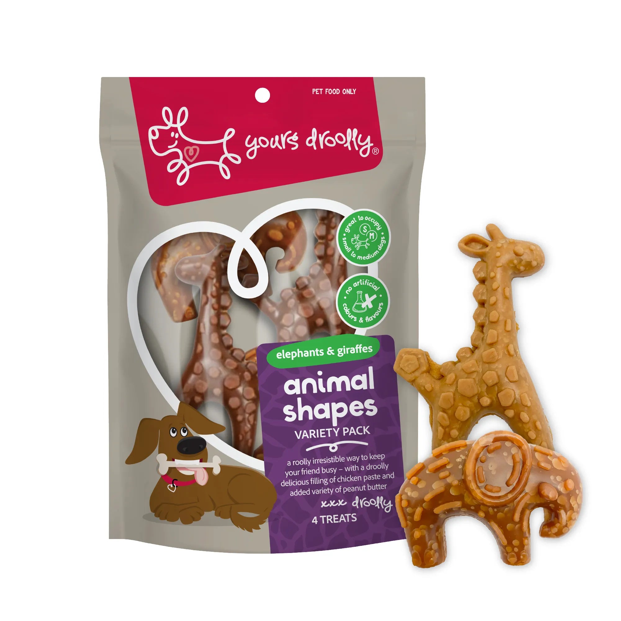 Yours Droolly Treats Yours Droolly Variety Animal Shapes with Chicken Paste 4 pack