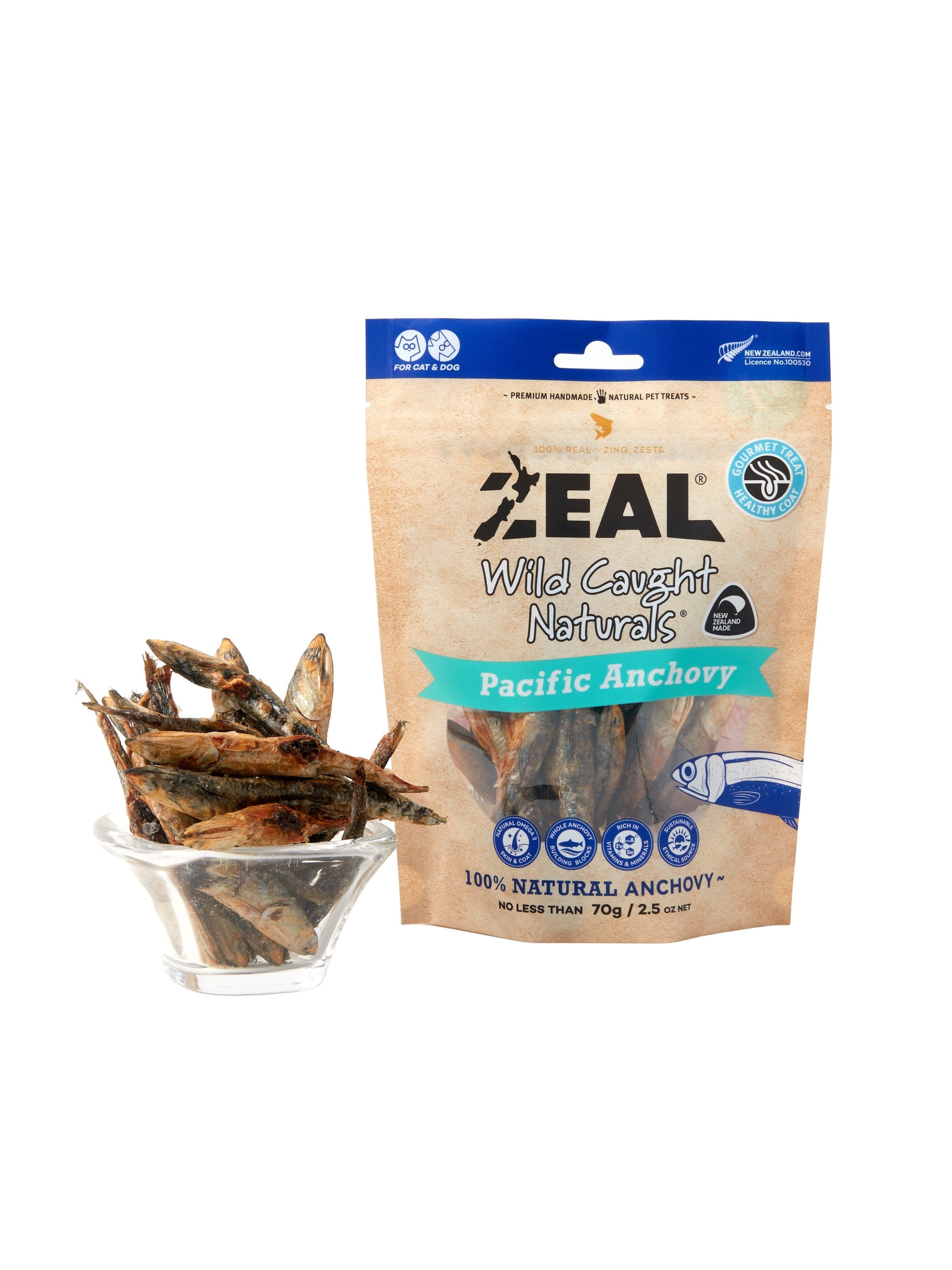 Zeal Treats Zeal Pacific Anchovy TReats 70g