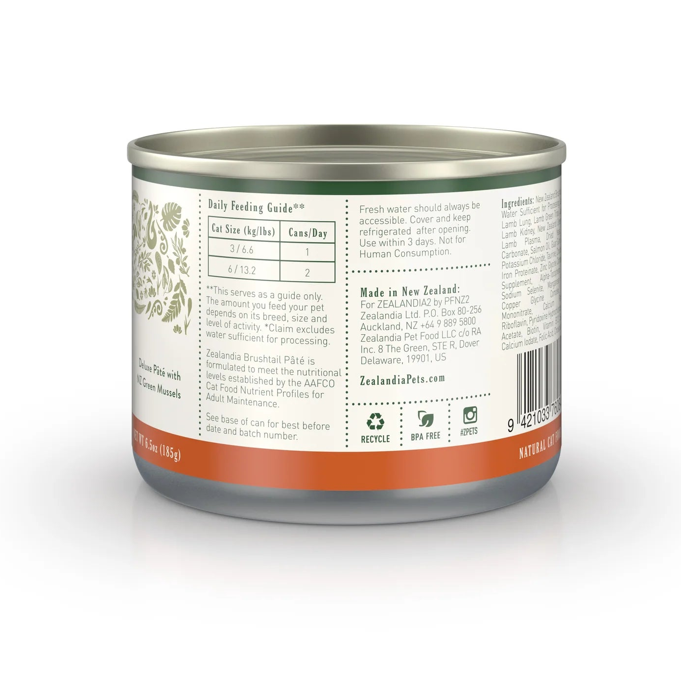 Zealandia Canned Food Zealandia Cat Brushtail Pate Can 170g