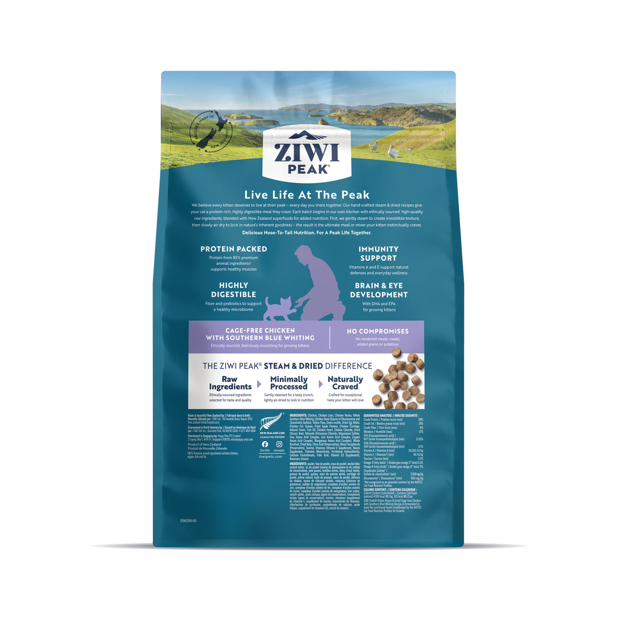 Ziwi Peak Biscuits Ziwi Peak Steam & Dried Chicken With Southern Blue Whiting Kitten Food 700g