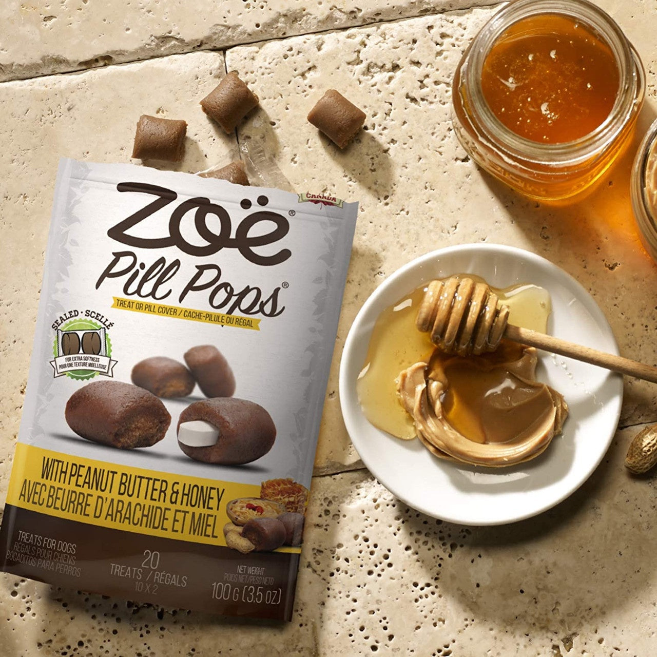 Zoe Treats Zoe Pill Pops Peanut Butter with Honey 100g