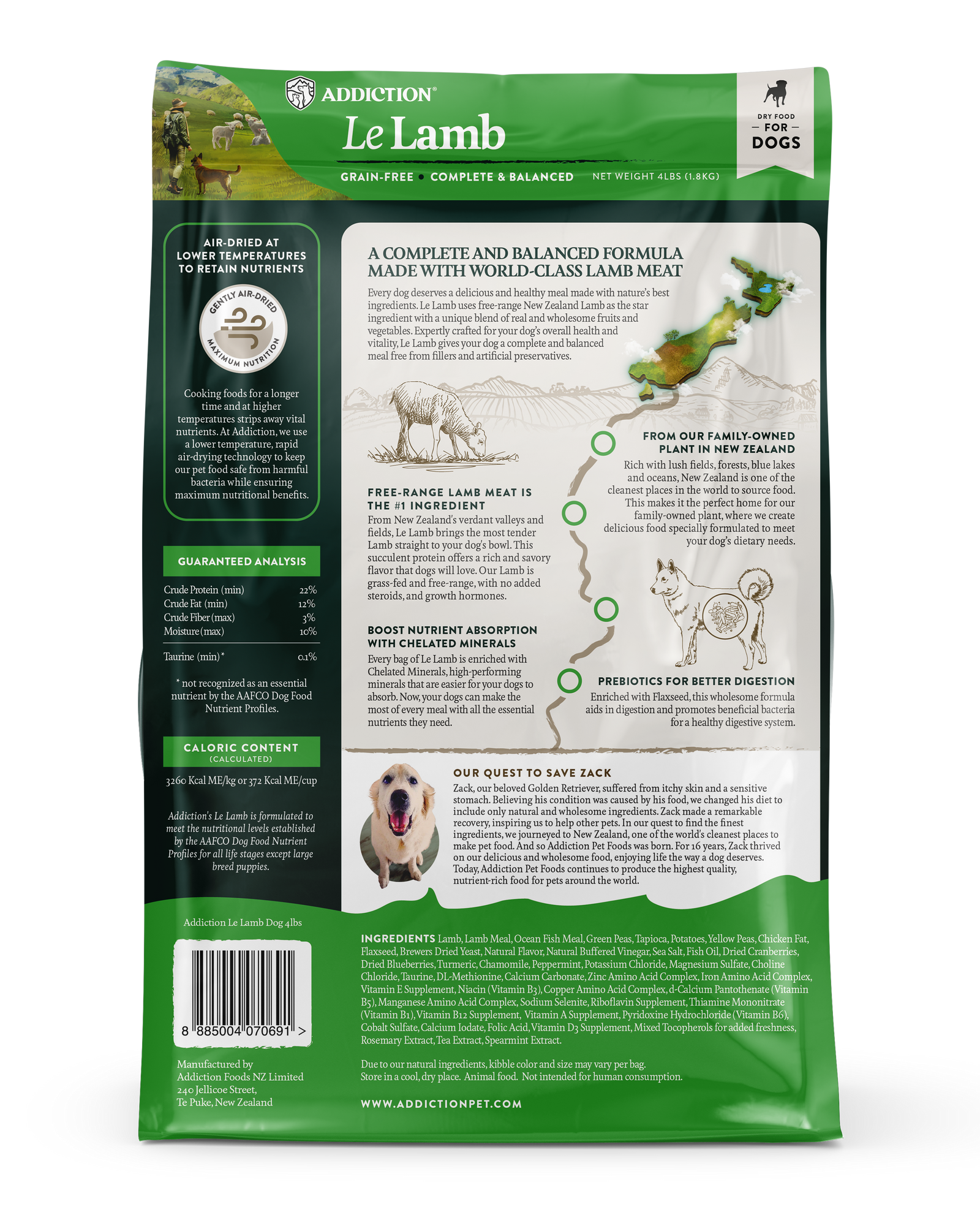 Addiction Biscuits Addiction Le Lamb Grain Free Dog Food 1.8kg