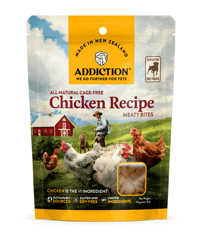 Addiction Treats Addiction  Meaty Bites Chicken Dog Treats 113g