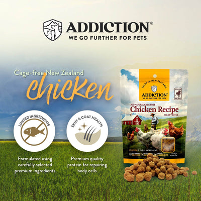 Addiction Treats Addiction  Meaty Bites Chicken Dog Treats 113g