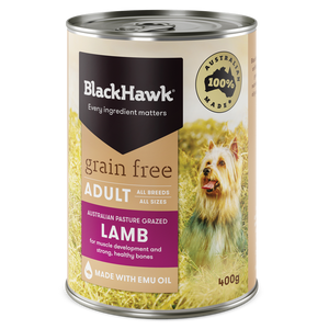 Black Hawk Canned Food 400g Black Hawk  Grain Free Lamb Dog Wet Food