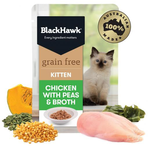 Black Hawk Canned Food Black Hawk Kitten Chicken & Peas Broth 85g