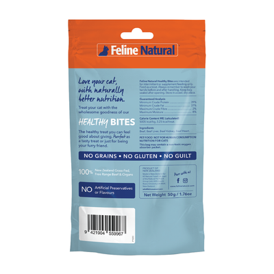 Feline Natural Treats Feline Natural Freeze Dried Beef Healthy Bites 50g