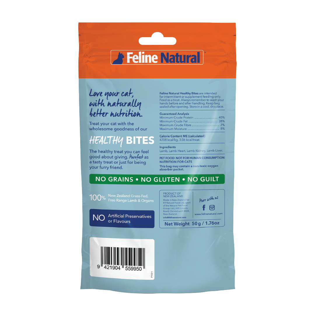 Feline Natural Treats Feline Natural Freeze Dried Lamb Healthy Bites 50g