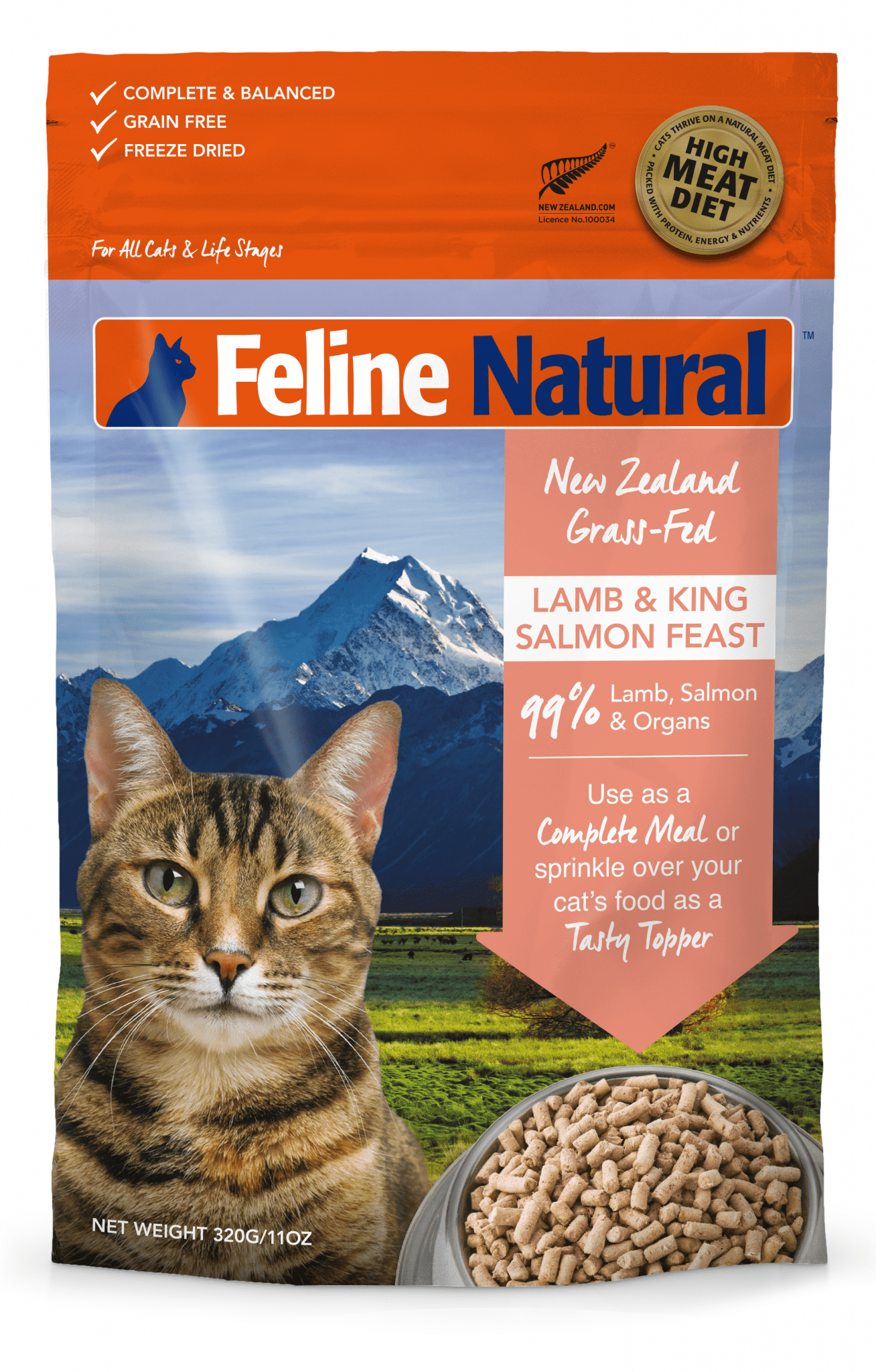 feline naturals Freeze Dried Feline Natural Freeze Dried Lamb & King Salmon Feast