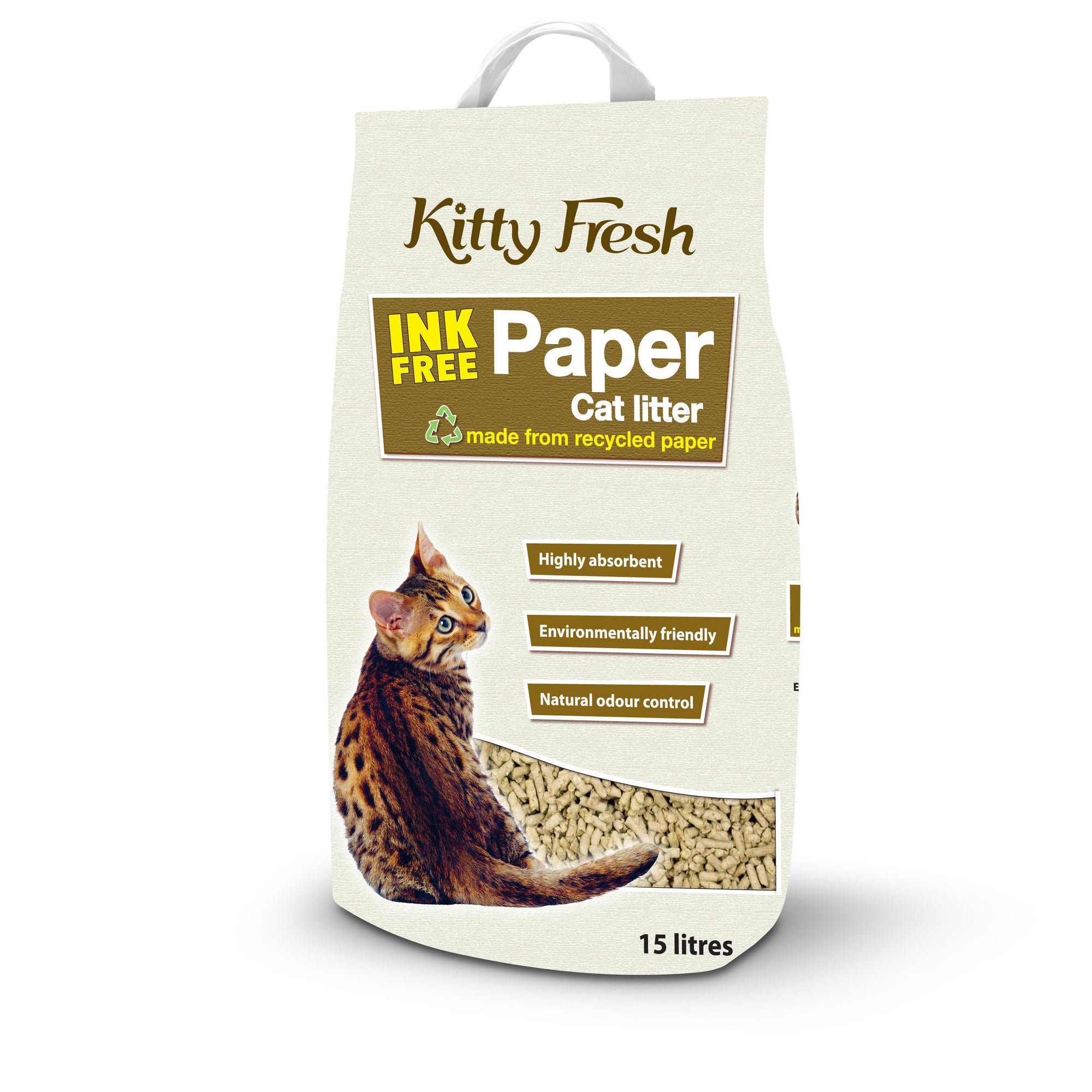 Kitty Fresh Toiletries Kitty Fresh Ink Free Paper Litter 15L